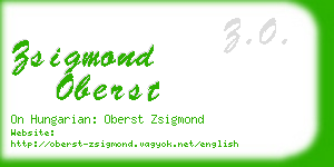 zsigmond oberst business card
